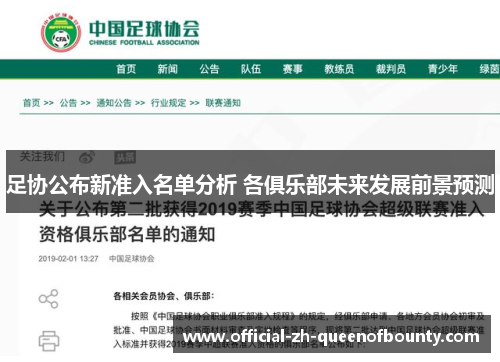 足协公布新准入名单分析 各俱乐部未来发展前景预测
